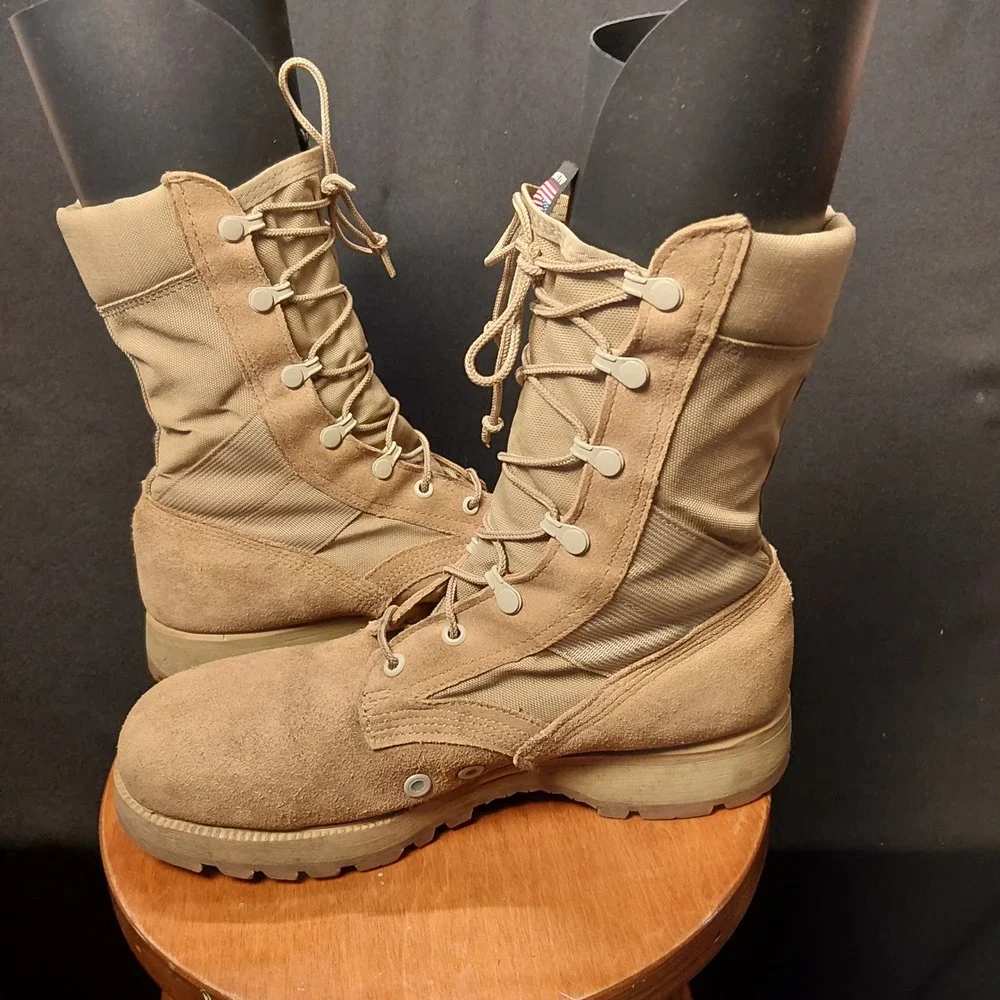 Altama Mens Desert Tan Suede Military Combat Boots Vibram Sole 5800 Size 9 R USA